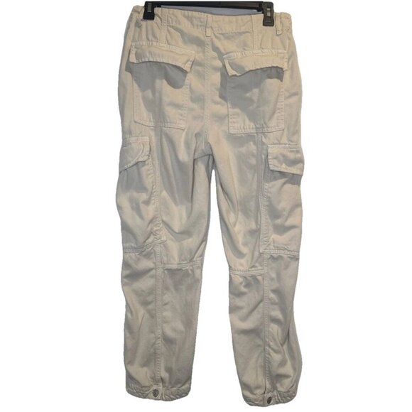 Free People Womens Cream Tofu Slouch Cargo Baggy Pants Button Cuff Sz 6 - Picture 6 of 16